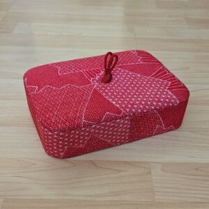 Decorative Japanese Red Fabric Box 8"×6"×2"